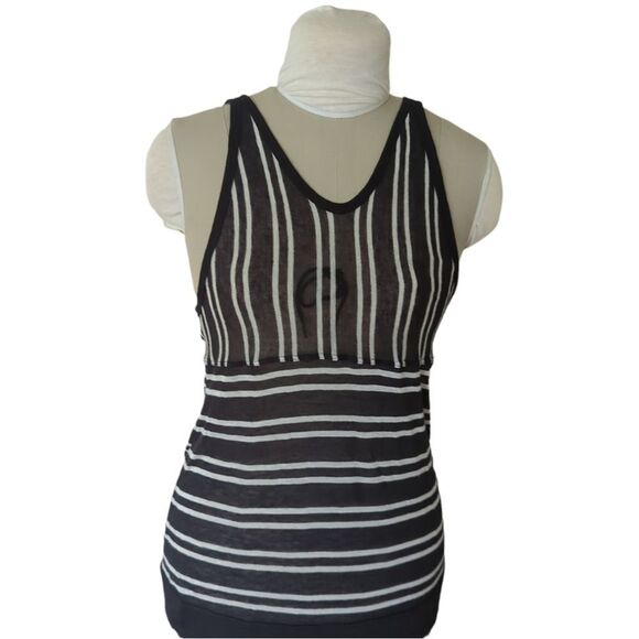 T by Alexander Wang Striped Linen Scoop  Tank Top - Picture 5 of 10